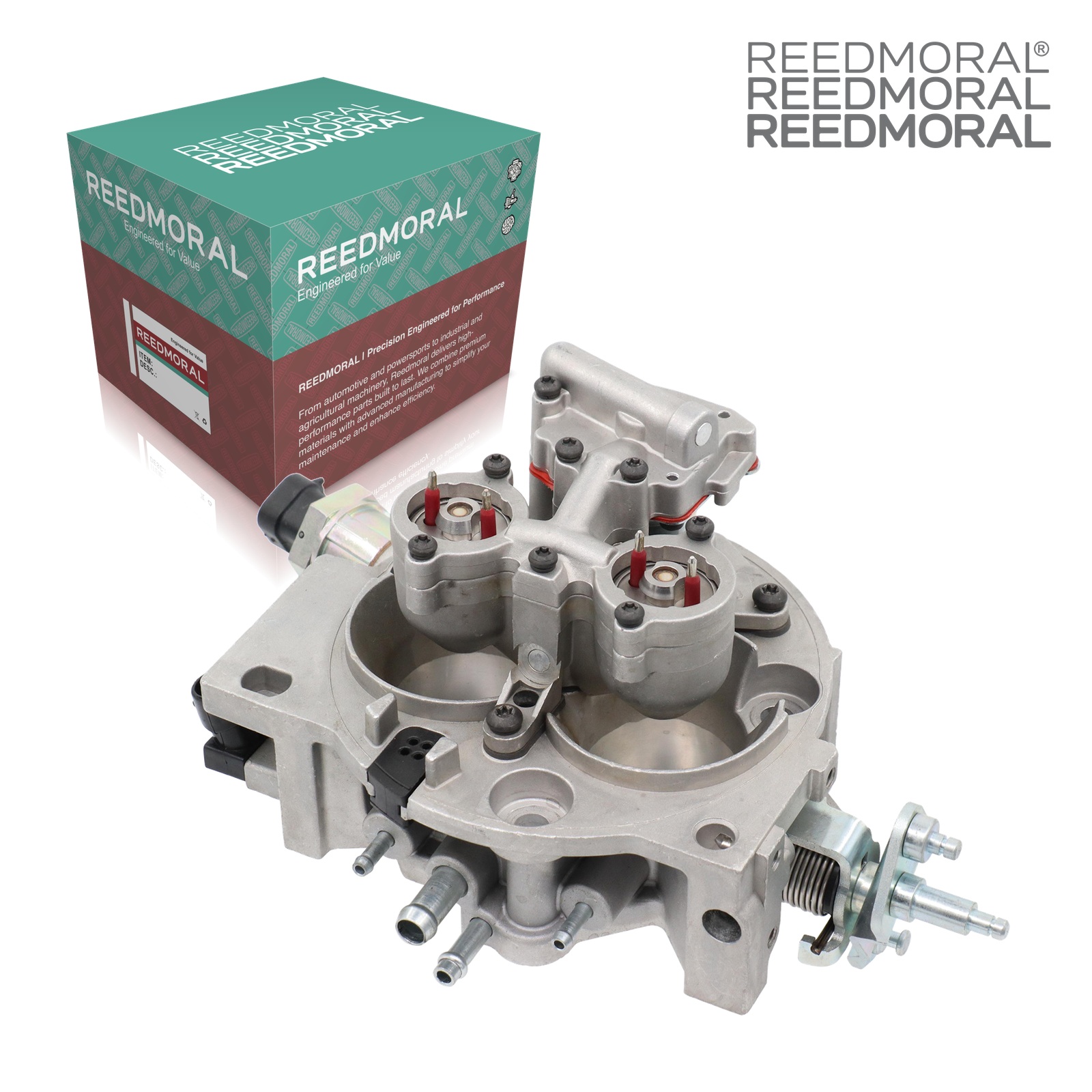 J1109A new TBI throttle body 17093030 for Chevrolet GMC 5.7L with REEDMORAL box and registered triple logo