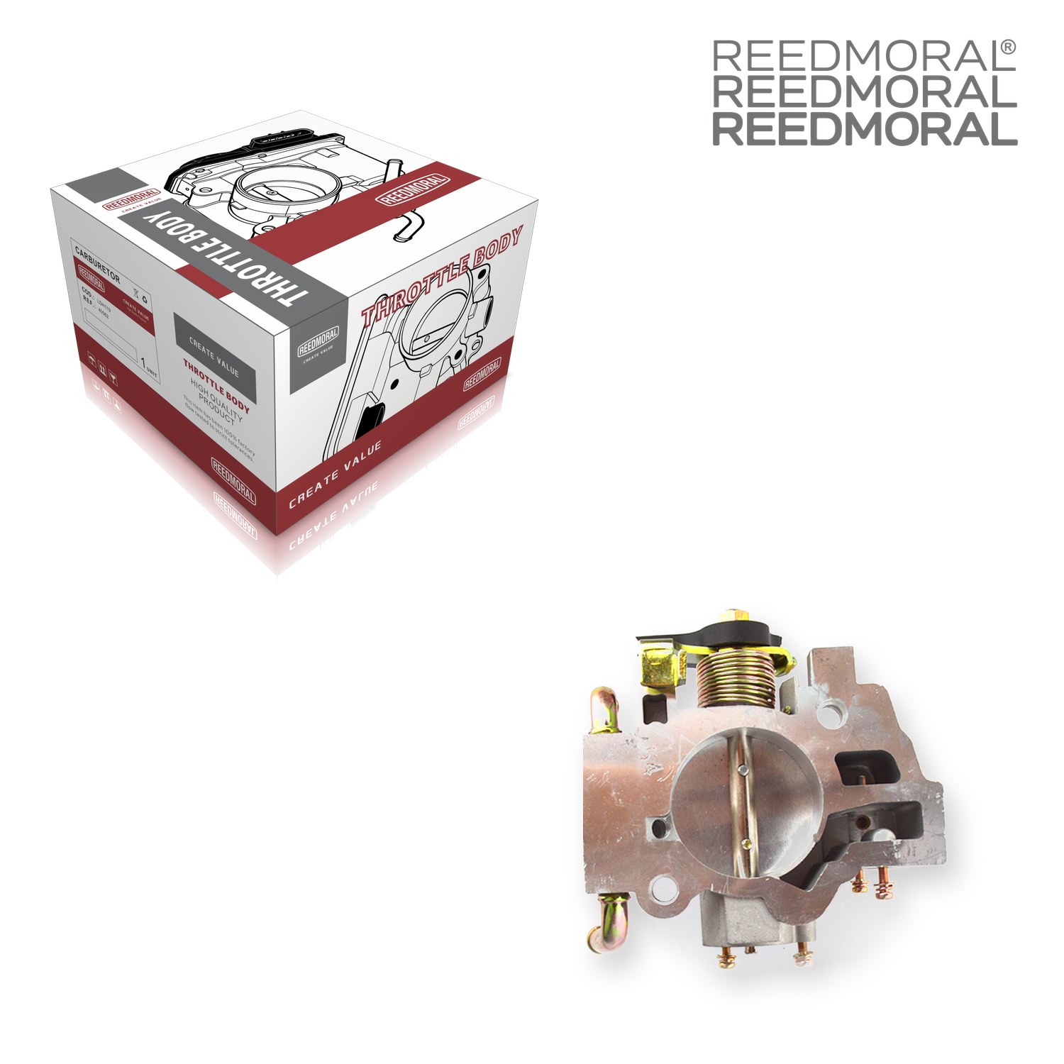 J1204 REEDMORAL 21120-1148110-54 LADA throttle body main product image with REEDMORAL packaging