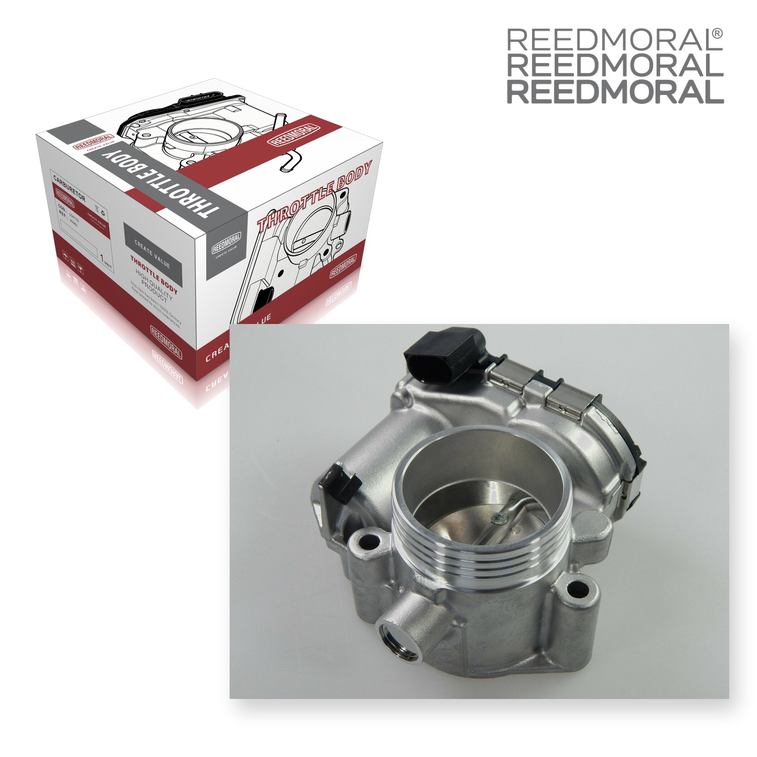 J1206 REEDMORAL 21126-1148010 LADA throttle body main product image with REEDMORAL packaging