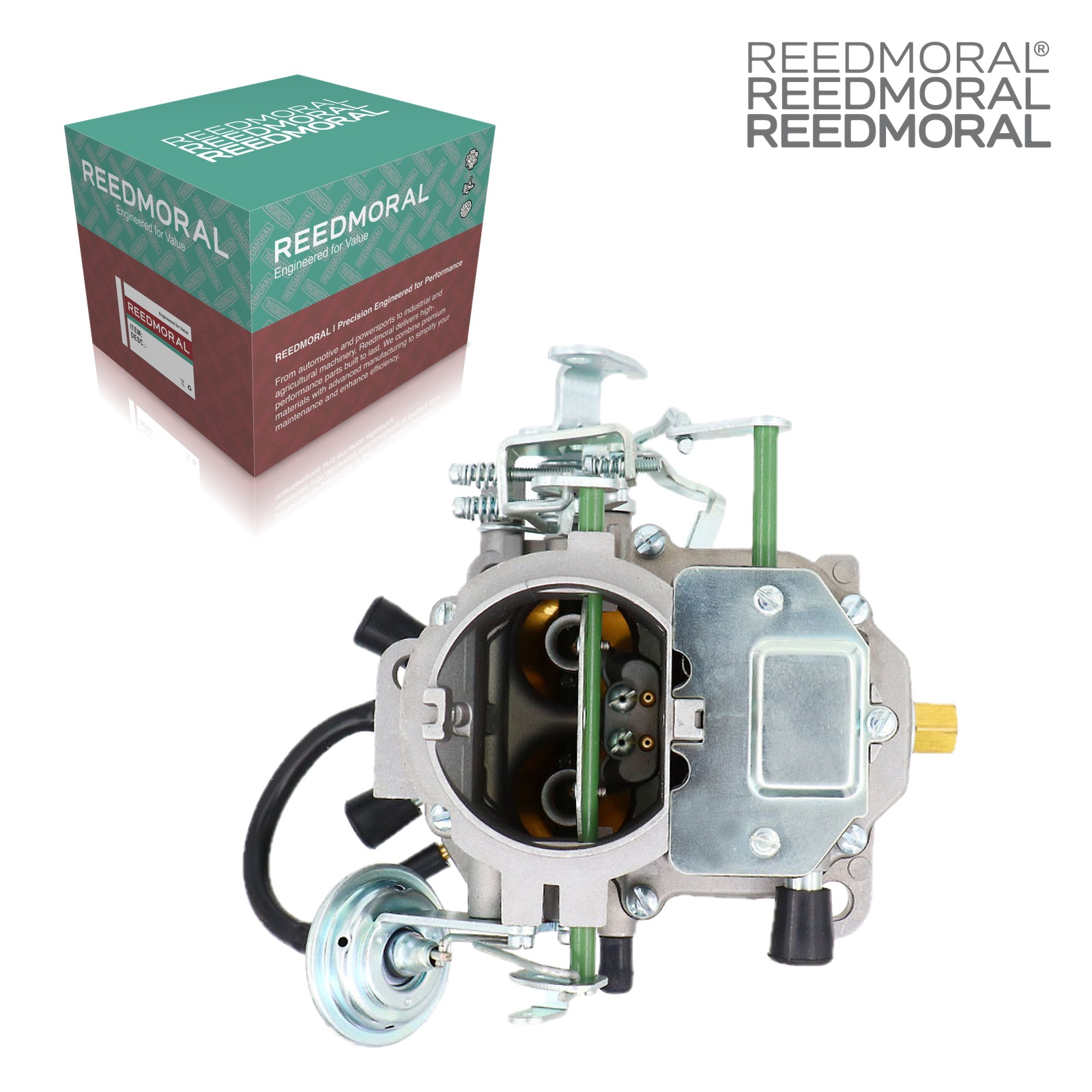 LDH228A Carter BBD Dodge Jeep AMC carburetor - top product view with REEDMORAL box
