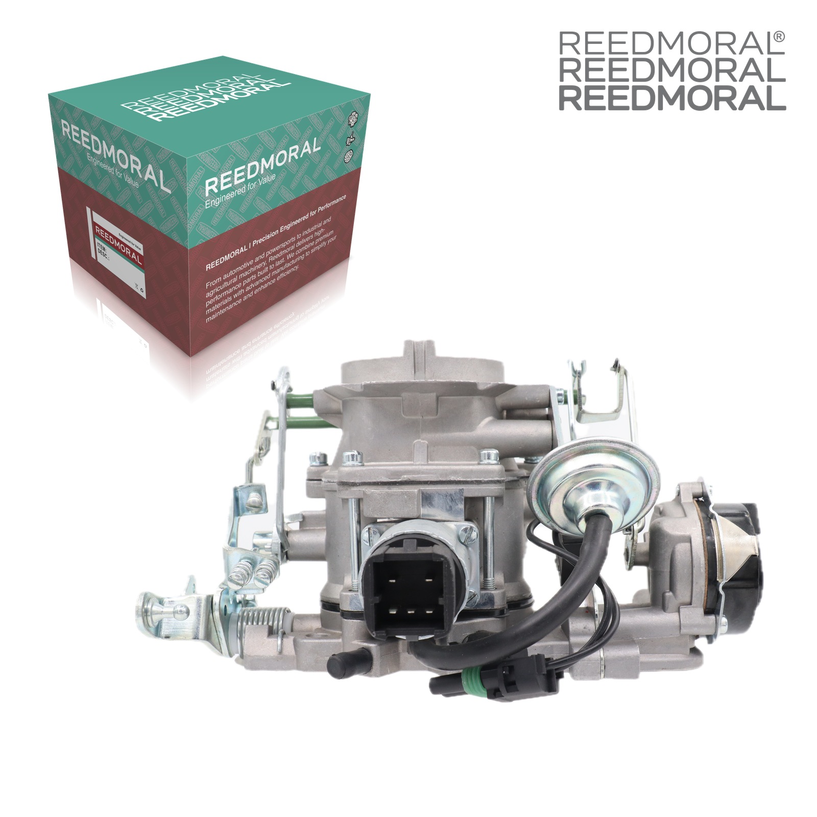 LDH228B Carter BBD feedback 180-6458 Jeep AMC carburetor - front angle product view with REEDMORAL box
