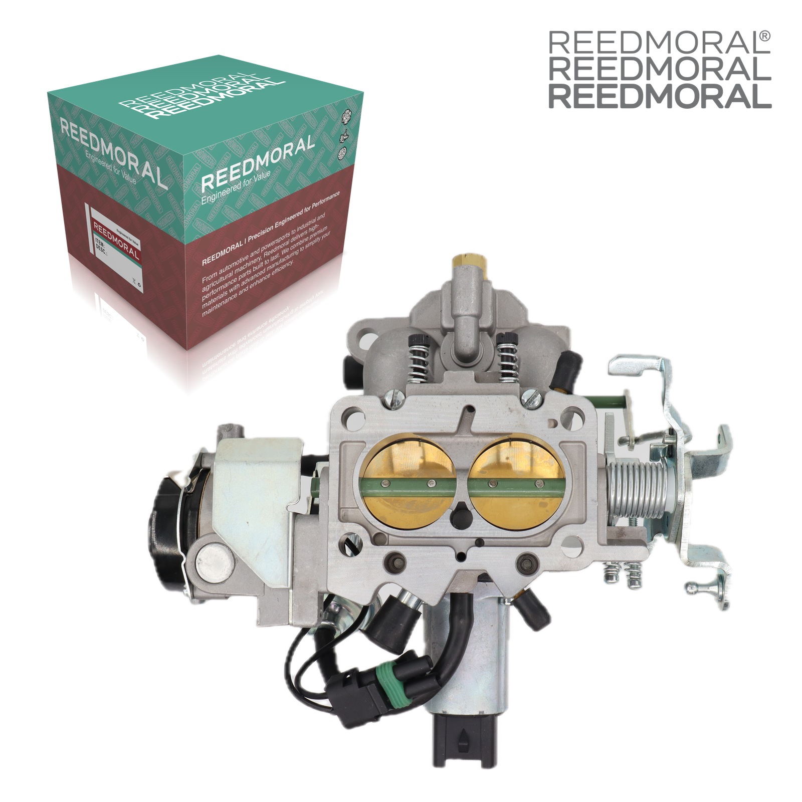 LDH228B Carter BBD feedback 180-6458 Jeep AMC carburetor - linkage side product view with REEDMORAL box