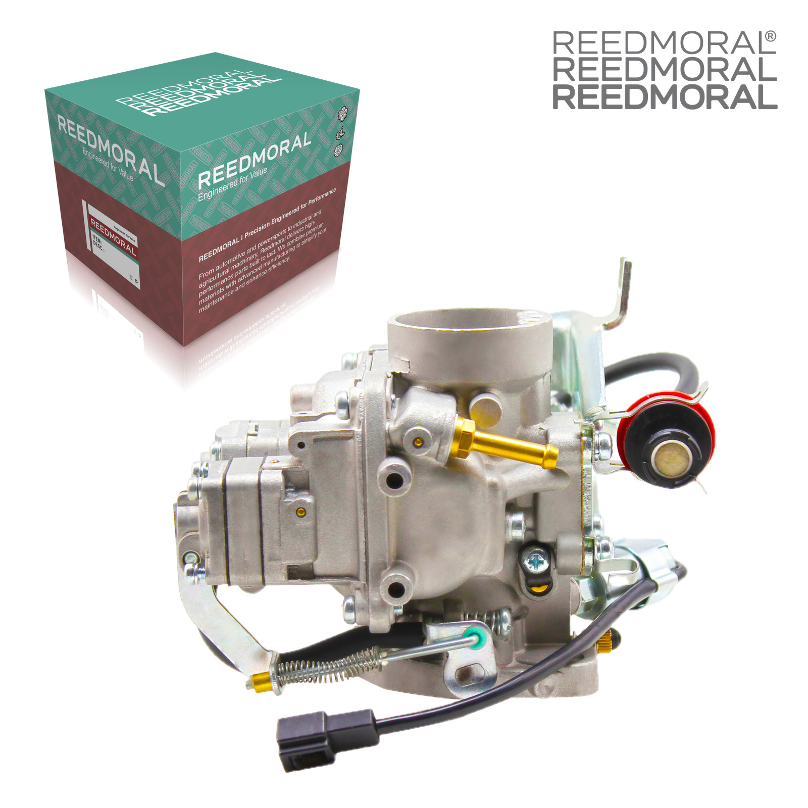 LDH101B REEDMORAL carburetor top view with official REEDMORAL packaging