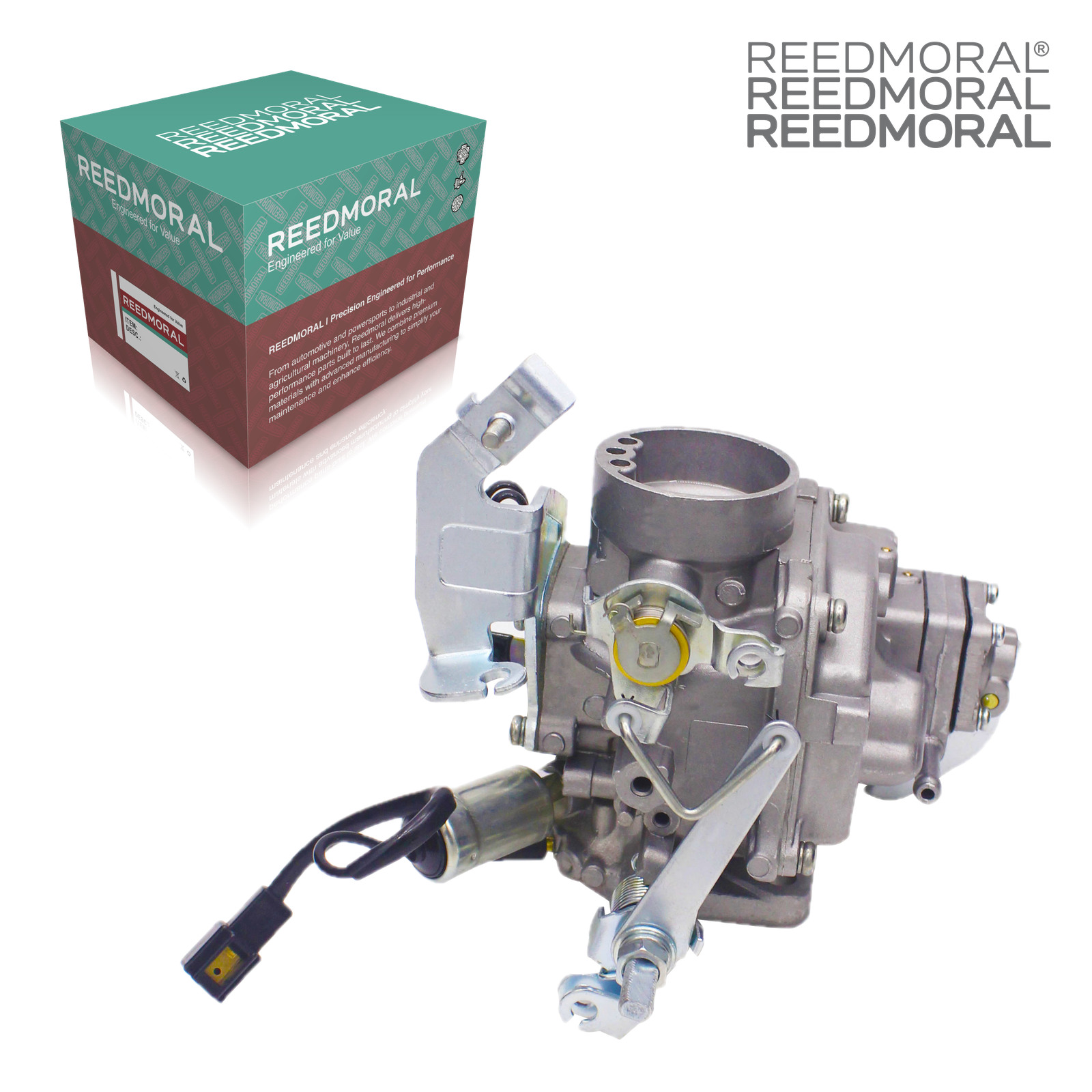 LDH102C REEDMORAL carburetor top view with official REEDMORAL packaging