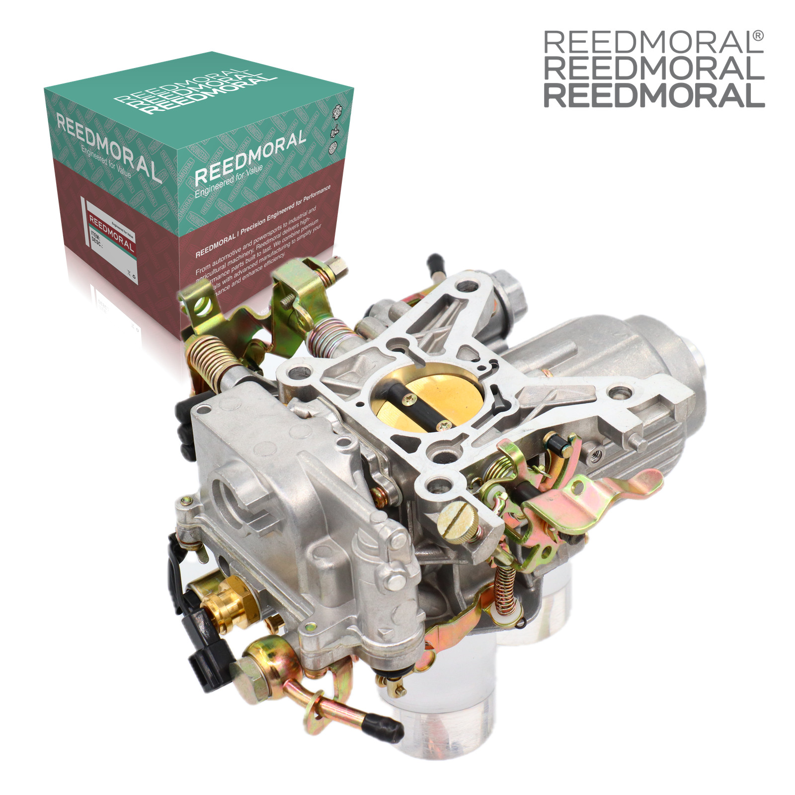 LDH103 REEDMORAL carburetor top view with official REEDMORAL packaging