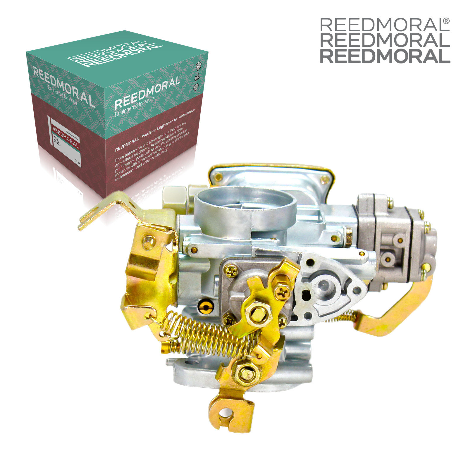 LDH104 REEDMORAL carburetor top view with official REEDMORAL packaging