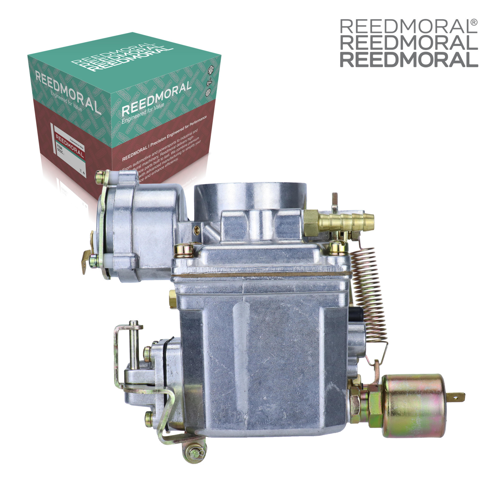 LDH108-34 REEDMORAL carburetor top view with official REEDMORAL packaging