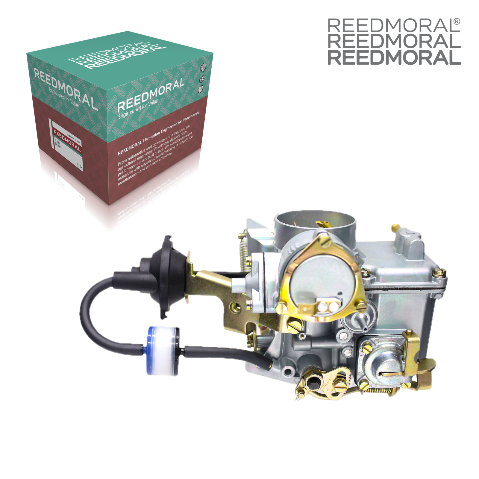 LDH108A REEDMORAL carburetor front angle with official REEDMORAL packaging