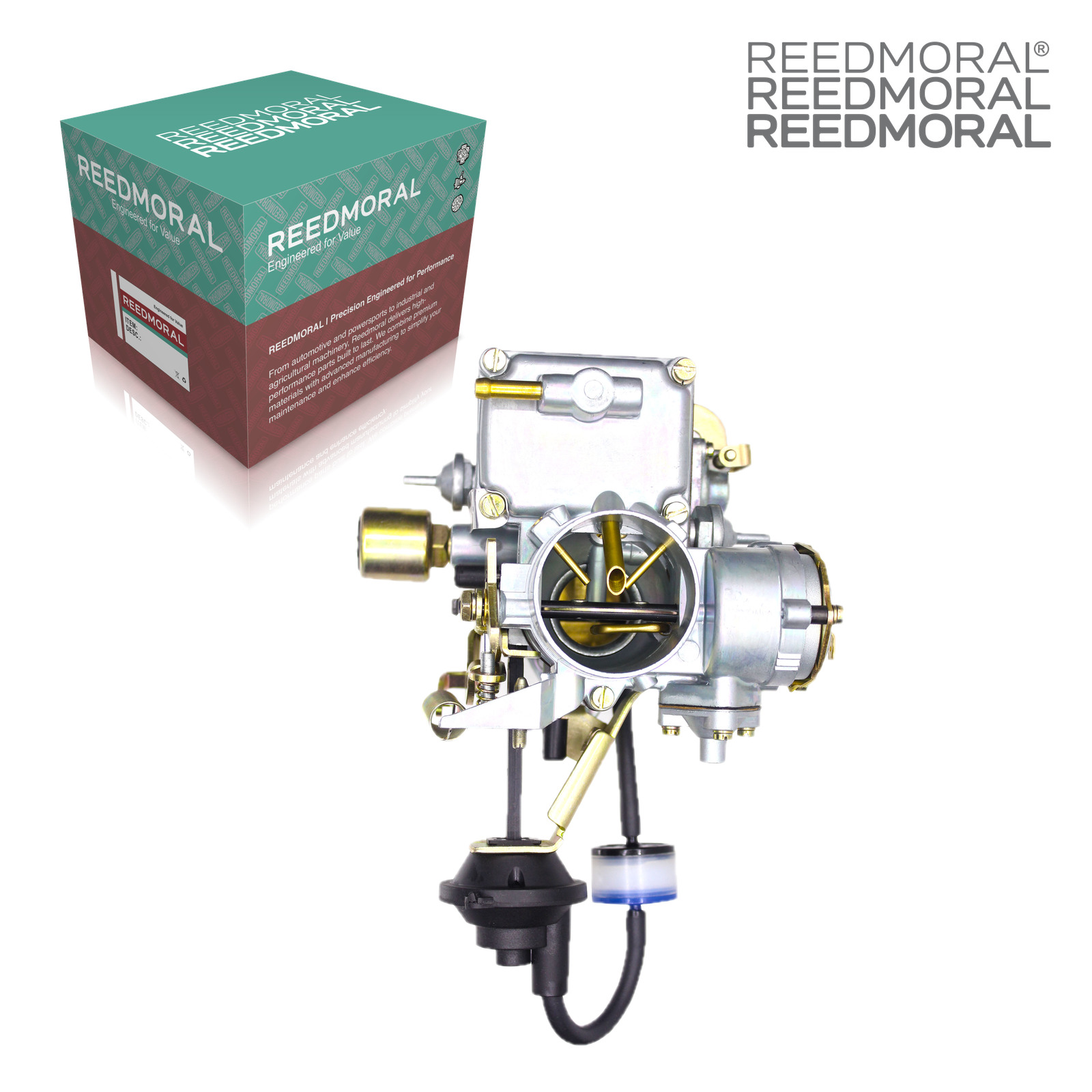 LDH108A REEDMORAL carburetor top view with official REEDMORAL packaging