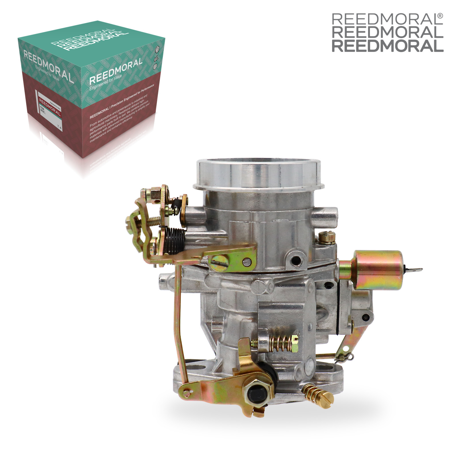 LDH163A REEDMORAL carburetor 44-1001-1 opposite side view with REEDMORAL packaging