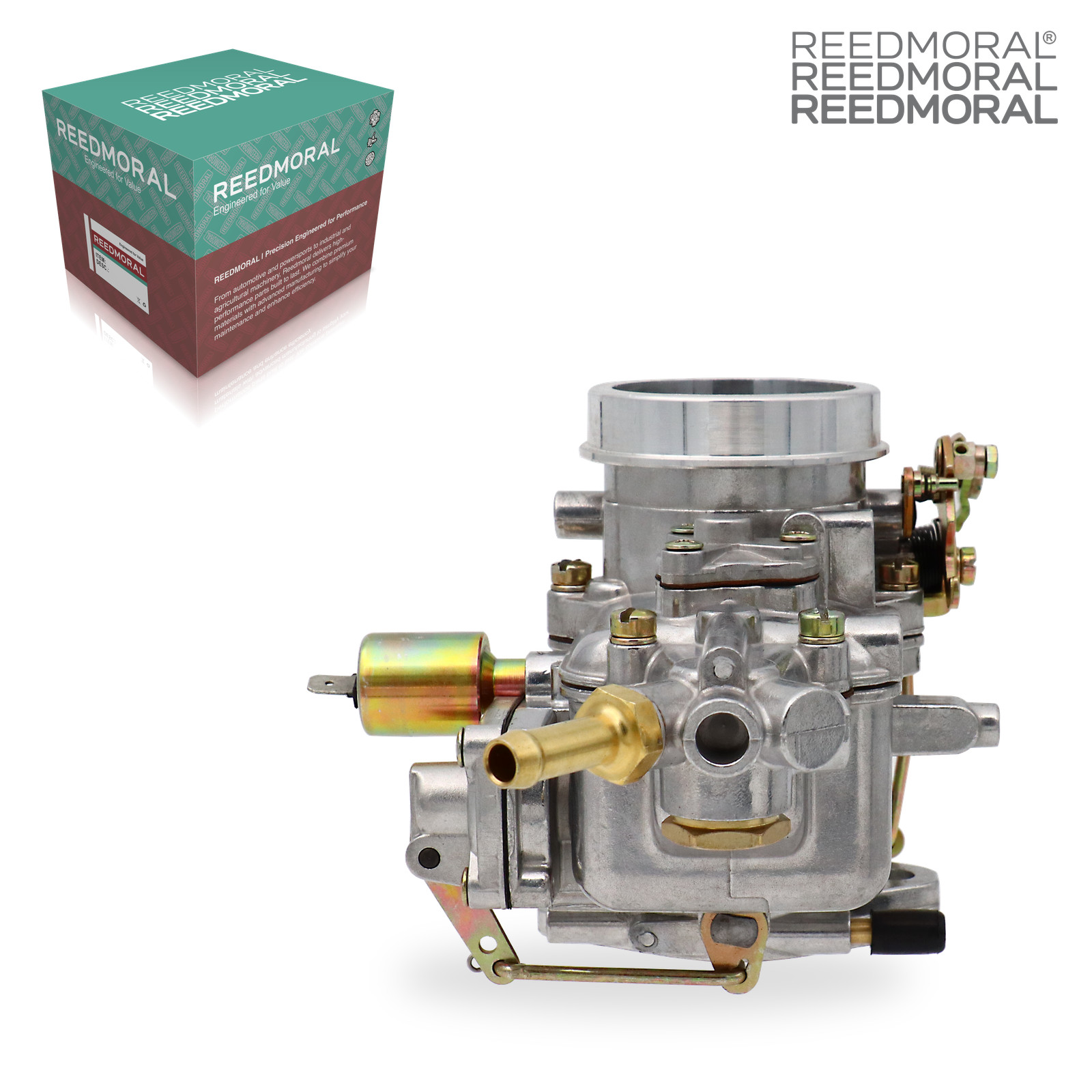 LDH163A REEDMORAL carburetor 44-1001-1 rear side view with REEDMORAL packaging