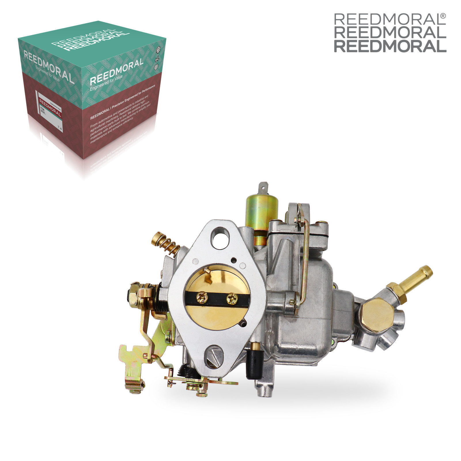 LDH163A REEDMORAL carburetor 44-1001-1 base flange view with REEDMORAL packaging