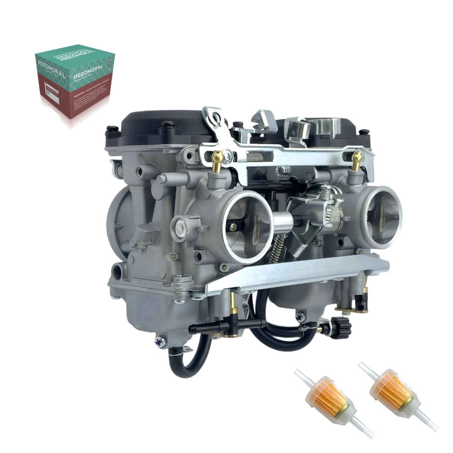 LDH911 REEDMORAL 15004-0045 Kawasaki Vulcan 500 LTD / EN500C; exact OEM catalogue application 2008-2009 dual carburetor assembly angle view