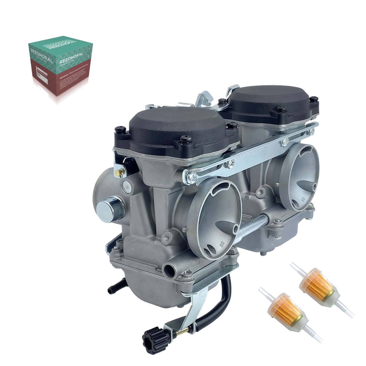 LDH911 REEDMORAL 15004-0045 Kawasaki Vulcan 500 LTD / EN500C; exact OEM catalogue application 2008-2009 dual carburetor rear angle with fuel filters